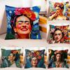 Fridas Painting Art Case Plush Fabric Soft Pillowcase Double Sided Print Cushion Cover Household Gifts