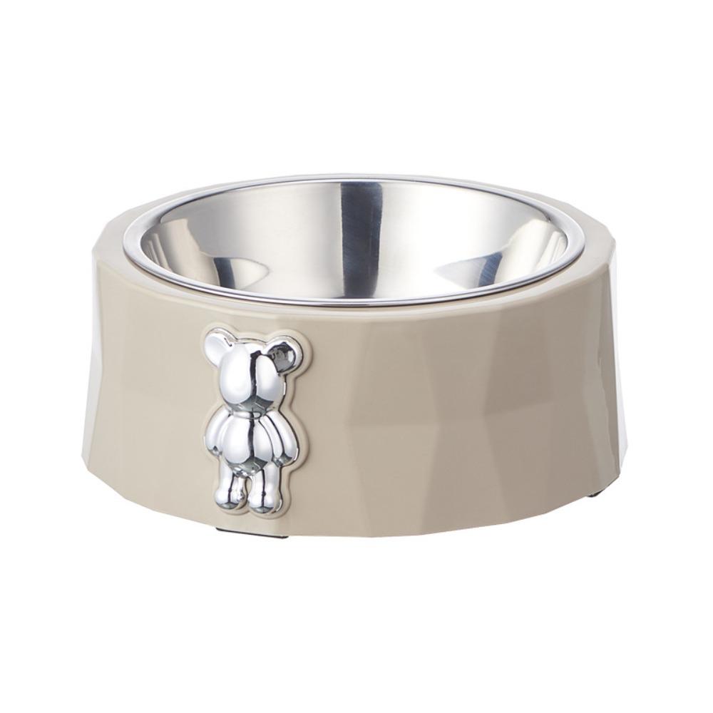 Detachable Pet Food Dispenser Stainless Steel Pet Feeding Basin Anti Knock Bear Pet Bowl  Dogs Cats