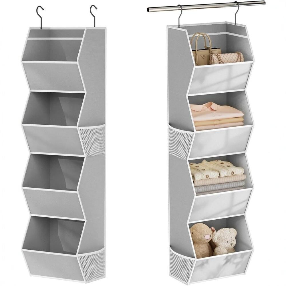 4 Tier Closet Storage Shelf Anti-Sagging Storage Bin Durable Clothes Storage Organizer Bedroom
