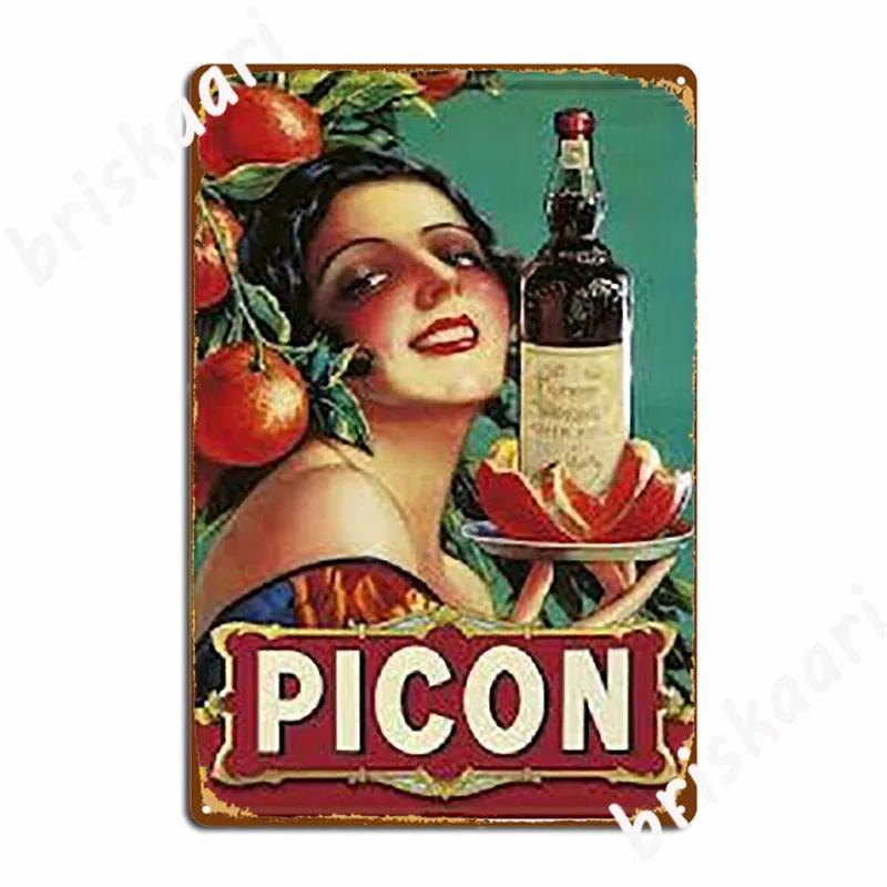 

Picon Vintage Metal Plaque Poster Living Room Plates Wall Mural Create Tin Sign Poster 20X30CM