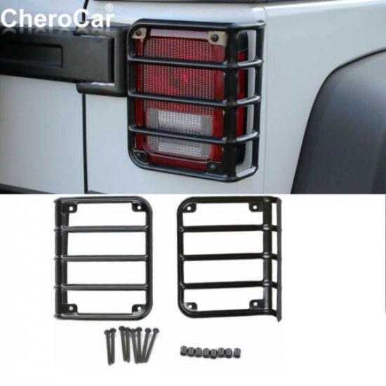 Tail Light Guard Cover Rear Lamp Protector Trim Frame for Jeep Wrangler JK 08-17
