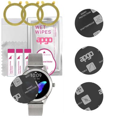 3x szkło ochronne hybrydowe apgo MATTE kompatybilne z zegarkiem Watchmark Fashionwatch WKW10, elastyczne szkło nano, doskonały zamiennik szkła hartowanego, odporne na zarysowania