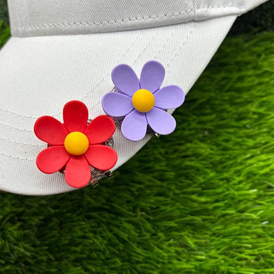 Magnetic Golf Ball Marker with Hat Clip Flower Shape Golf Ball Marker Magnet Cap Clip Set Golf Bag Accessories for Women Men Golfer Gift