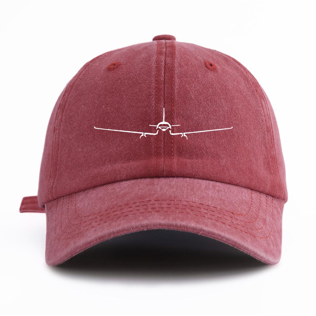 1pc Airplane Print Washed Baseball Cap for AdultsMinimalist Retro Style Casual Soft Adjustable Dad HatPerfect As Gift