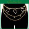 European Style Alloy Heart Waist Chain With Rhinestones For Women And Men