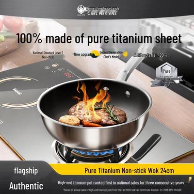 Tri-Hawk 24cm Pure Titanium Non-Stick Wok