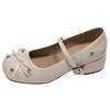 Cute Butterfly-knot Mary Jane Shoes for Women Elegant Dress Thick Heel Ladies Footwear Casual Street Style Shoes