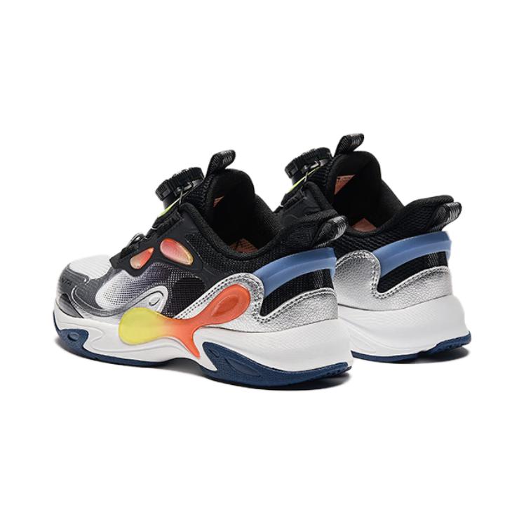 Anta Comfortable Shock Absorbing Wear Resistant Kids Casual Shoes Kids Sneakers White Black Silver 312429921-2