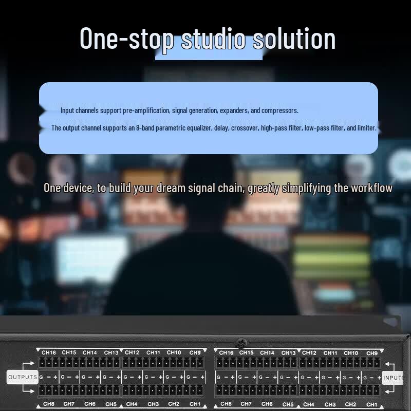 HuiDu HD-1616SP Professional 16x16 Digital Matrix Audio Processor (CN Version)