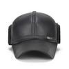 Luxury Winter Elderly Men Faux Leather Bomber Trapper Hat Cap For Outdoor Warmth