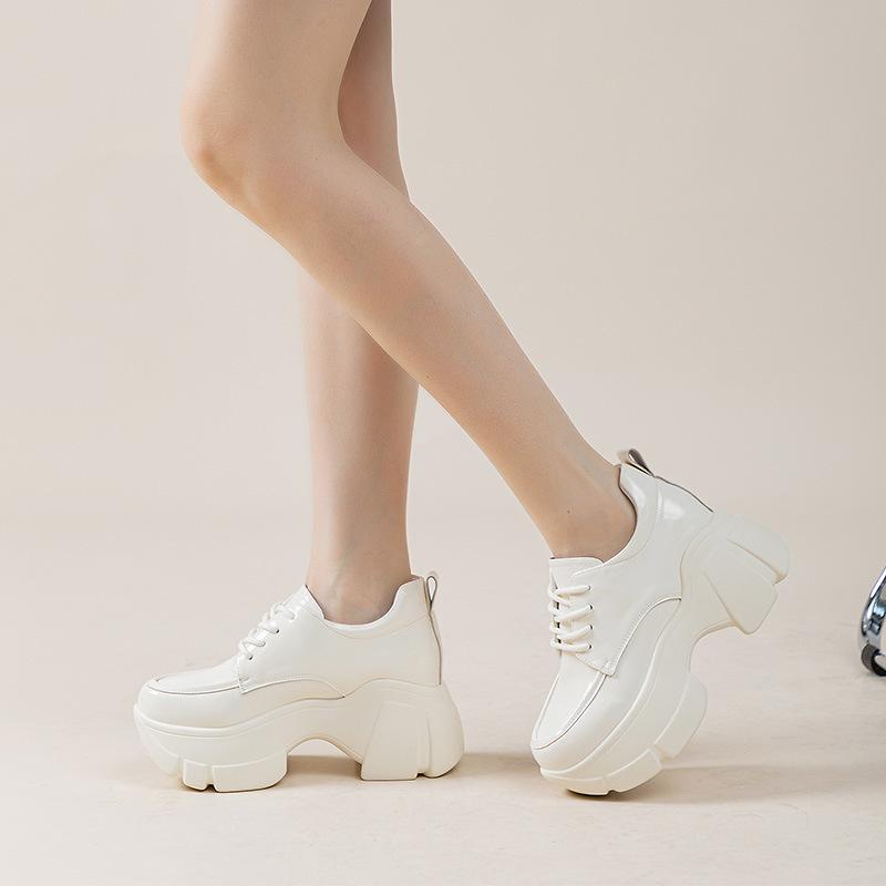 23807-2 Inner Height Increase Small Size Women's Shoes New Ins Versatile Internet Celebrity Style Board Shoes Platform Casual White Shoes Women