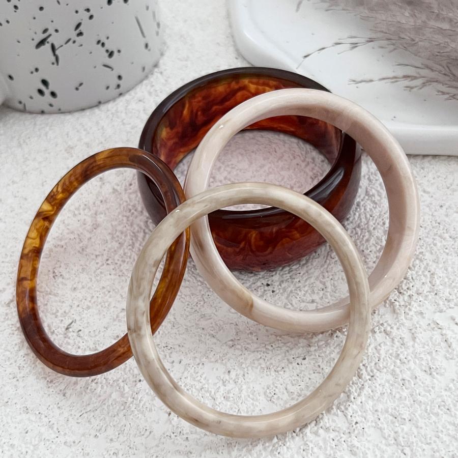 Ingemark 4 Styles Creative Vintage Resin Bangles For Women 2026 Trendy Party Birthday Beach Charm Bracelet Jewelry Accessories