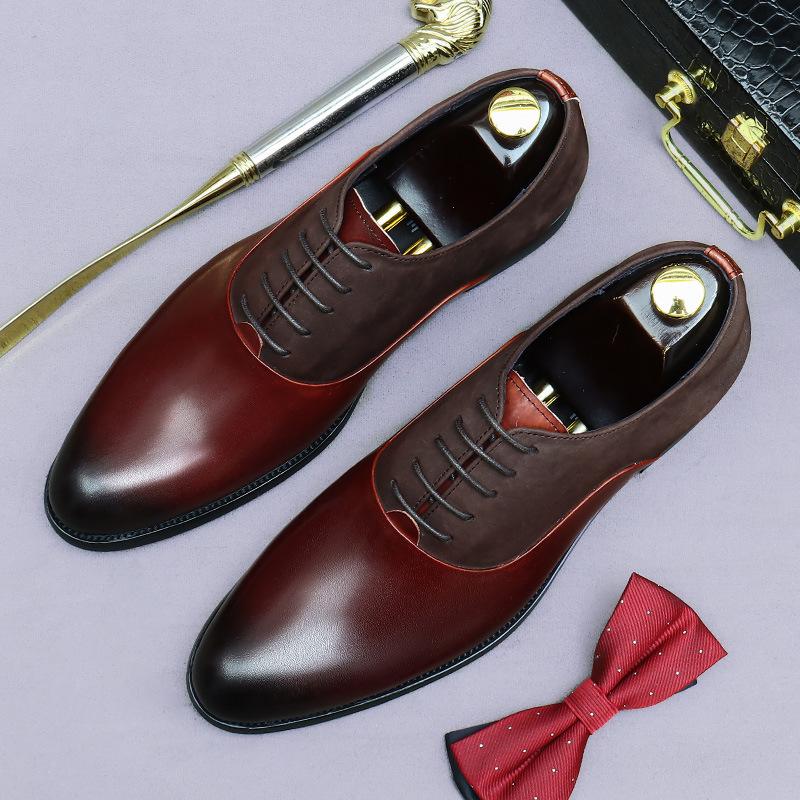 Business Leather Men's Leather Shoes Dress Foreign Trade Retro Leather Velvet Cowhide Oxford Shoes