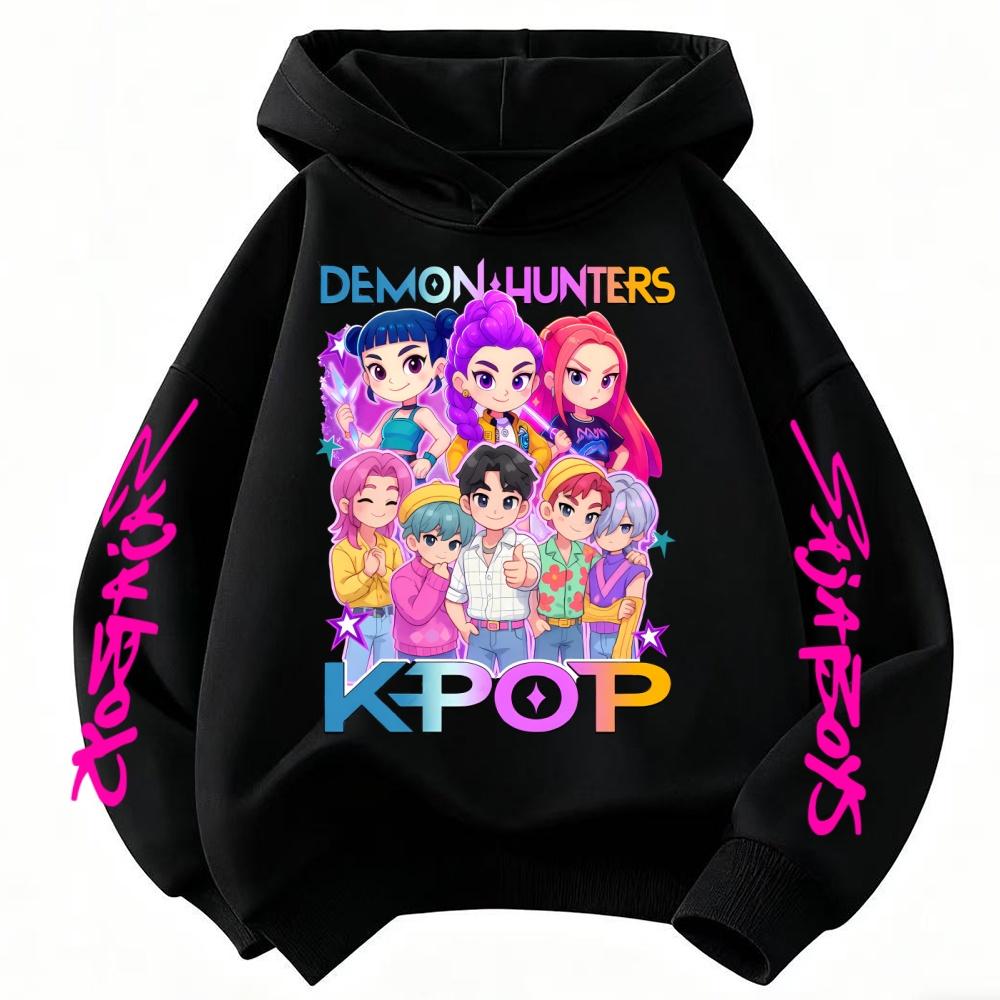 Mädchen Mode Lässiges Sweatshirt Film Neu Kinder K-Pop Dämonenjäger Kapuzenoberteile Kleinkind Mädchen Kleidung KPop DeCasual Mädchenkleidung