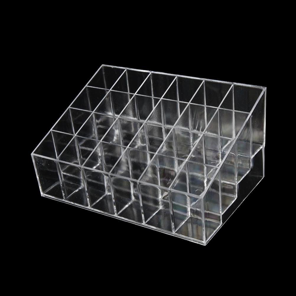 

Clear 24 Grids Lipstick Stand Case Makeup Organizer Storage Box Lipstick Display Stand Holder Cosmetic Jewelry Organizer Box