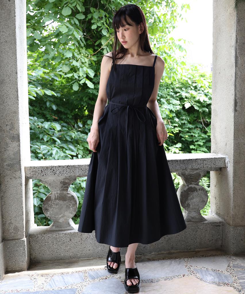 PAUL&ALICE Pleats Camisole Dress / Black