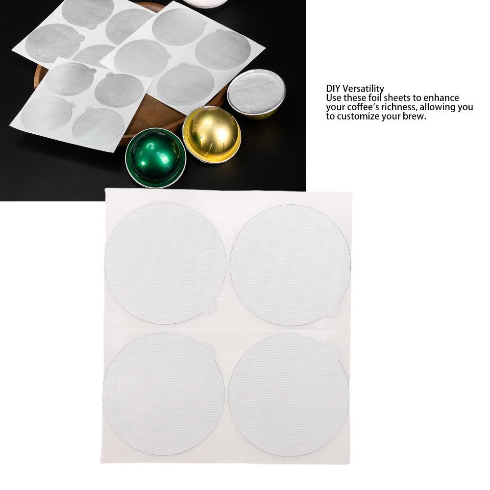 100 Pcs Set Compatible Coffee Pod Stickers 51mm/2.0in Aluminum Foil Seals For Coffee Capsules