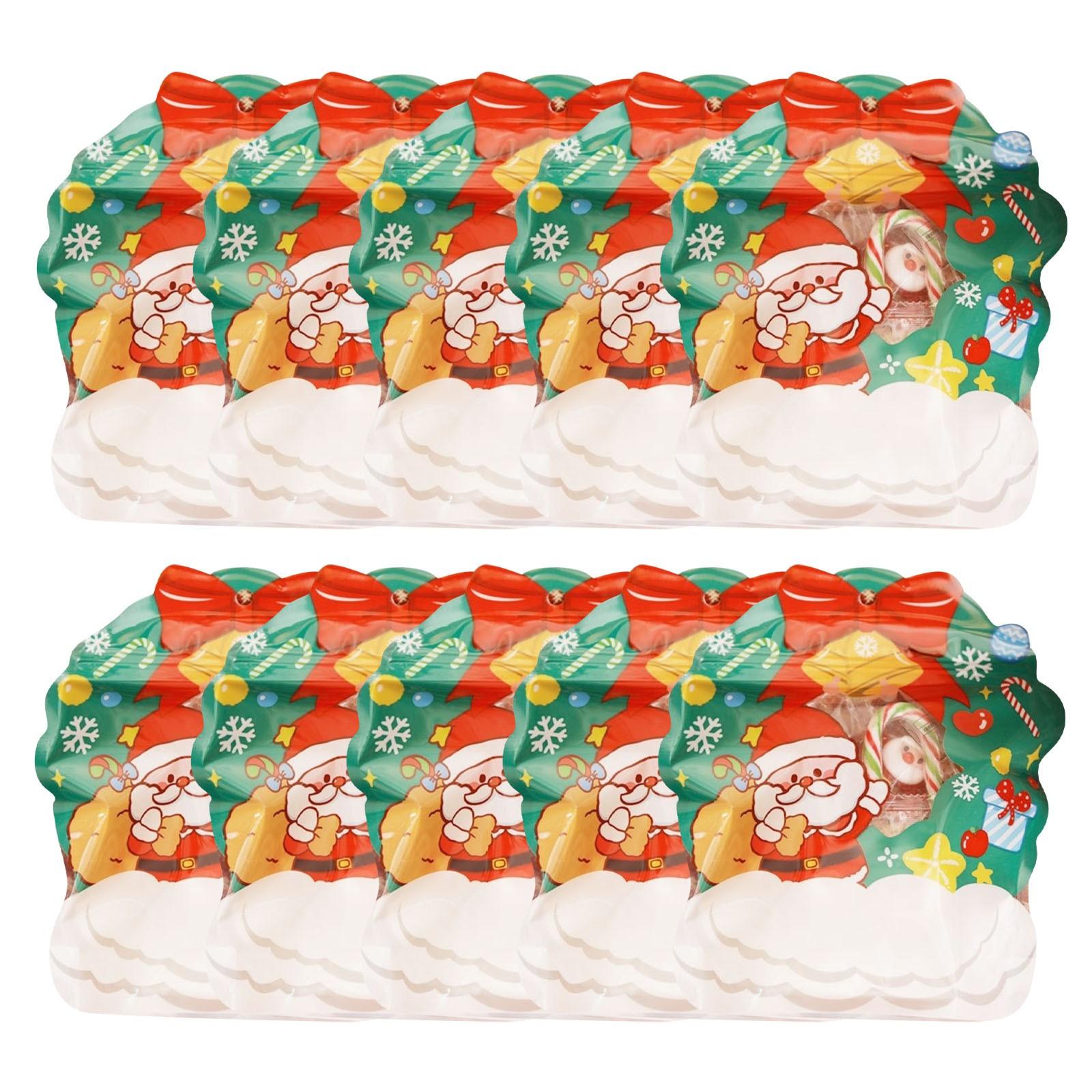 

10 шт. Рождественские подарочные пакеты, идеально подходящие для вечеринок по случаю дня рождения и упаковки шоколада, рождественские декорации, праздничная атмосфера, украшения