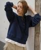 Tilaidai Lace Heart Sweatshirt [Tisp06Lt04]_Navy