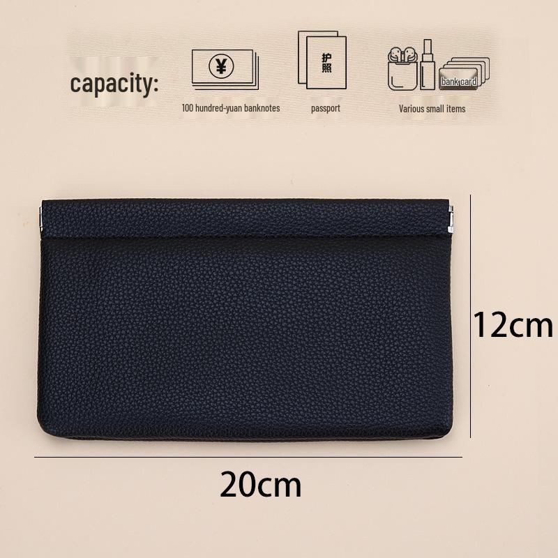 2025 Lychee Grain PU Coin Purse with Automatic Closure - Multipurpose Pouch for Cosmetics, Jewelry, Lipstick, and Accessories
