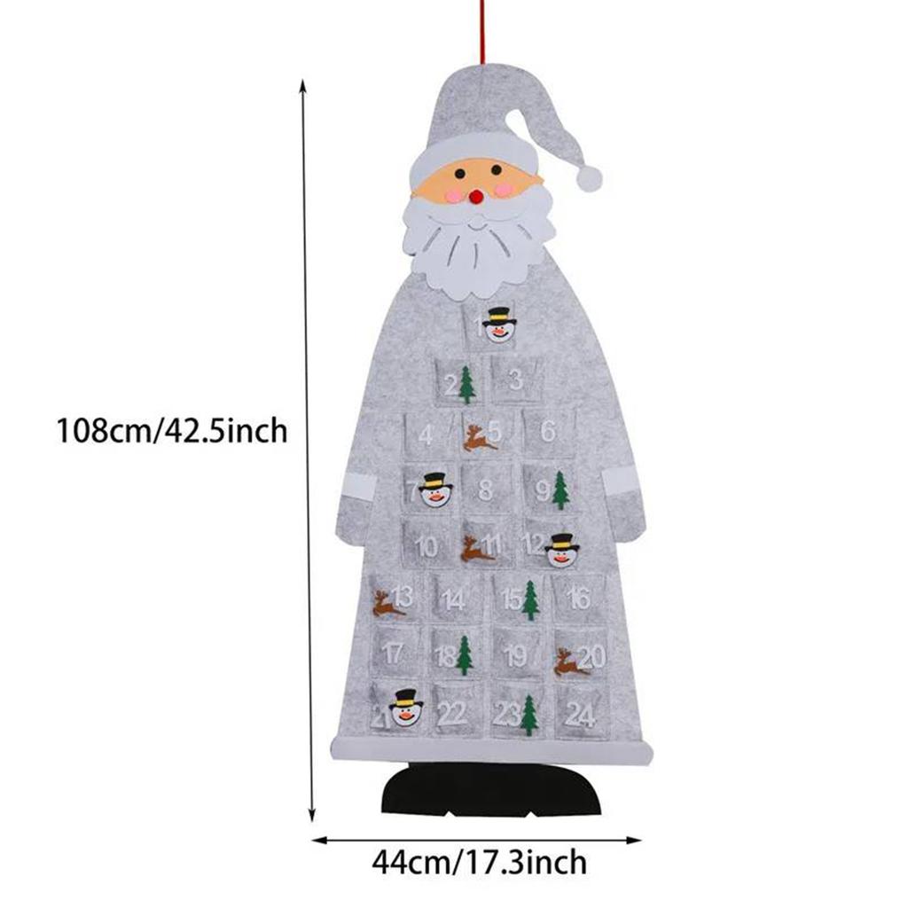 Reusable Countdown To Christmas Calendar with 24 Pockets Christmas Felt Advent Calendar for Kids Christmas Decorations Gifts