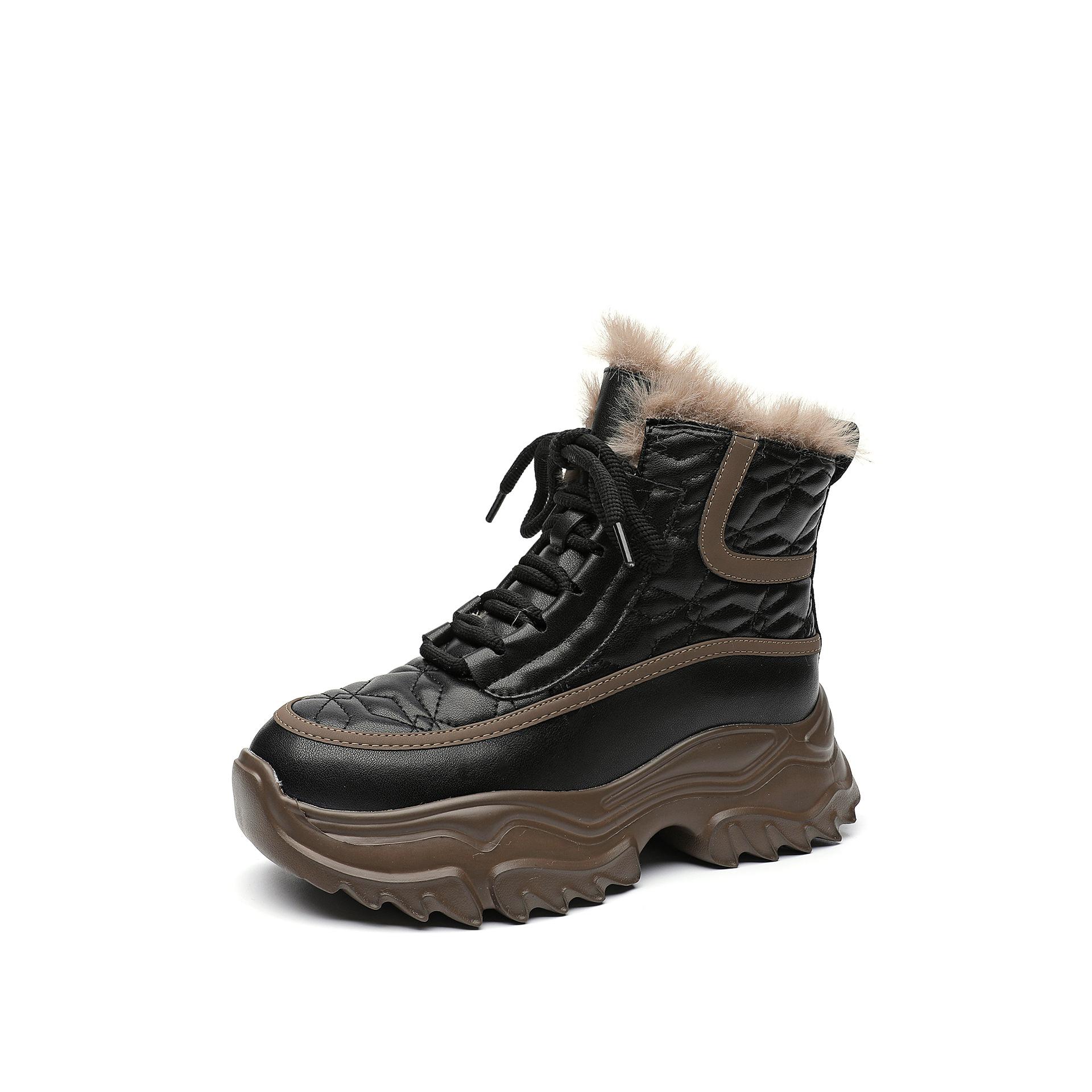 

Зимние ботинки для женщин. Зимняя женская обувь. Утепленные теплые ботинки с флисовой подкладкой и толстой подошвой. Короткие ботинки Northeast Viscera Can Be Small. 41 чёрный