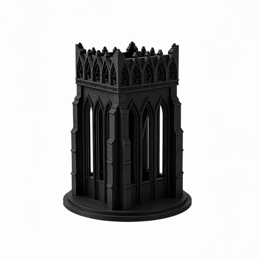Vintage Gothic Church-Style Pen Holder Delicate Desktop Ornament Dressing Tables