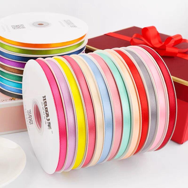 "0.6cm-1cm Polyester Ribbon for DIY Bows, Bouquets, and Gift Boxes"