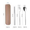 ZISIZ Portable 304 Stainless Steel Travel Cutlery Set with Case