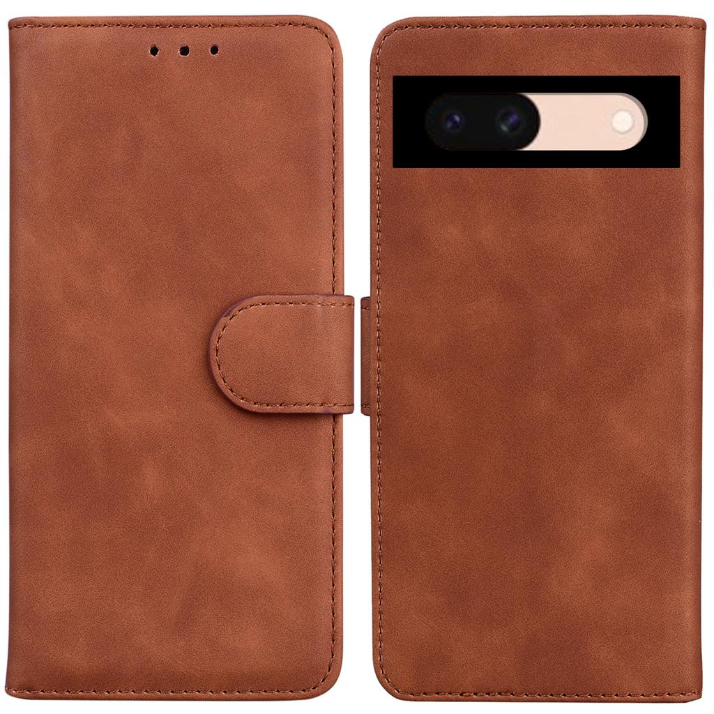For Google Pixel 8a Phone Stand Case Wallet PU Leather Flip Solid Color Cell Phone Cover