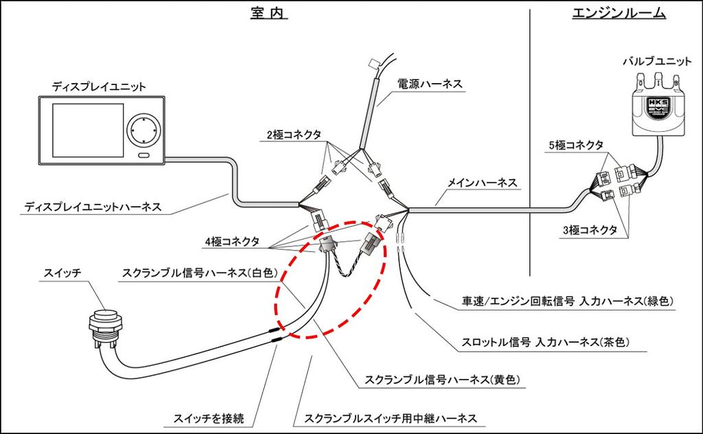 HKS 45999-AK027 EVC7 Relay Harness for Scramble Switch
