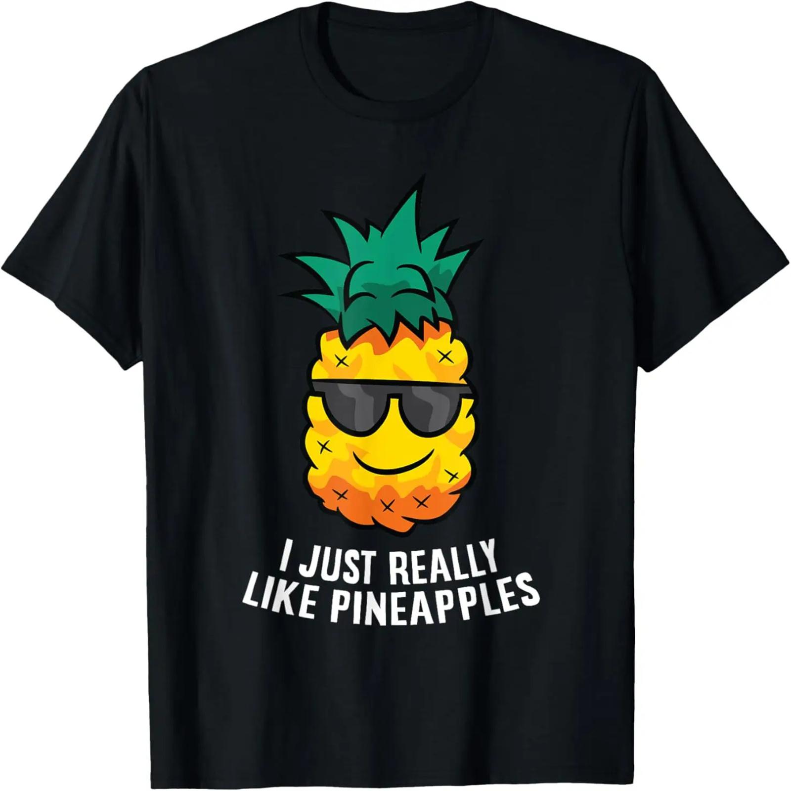 I Just Really Like Pineapples Cute Pineapple Summer T-Shirt S
