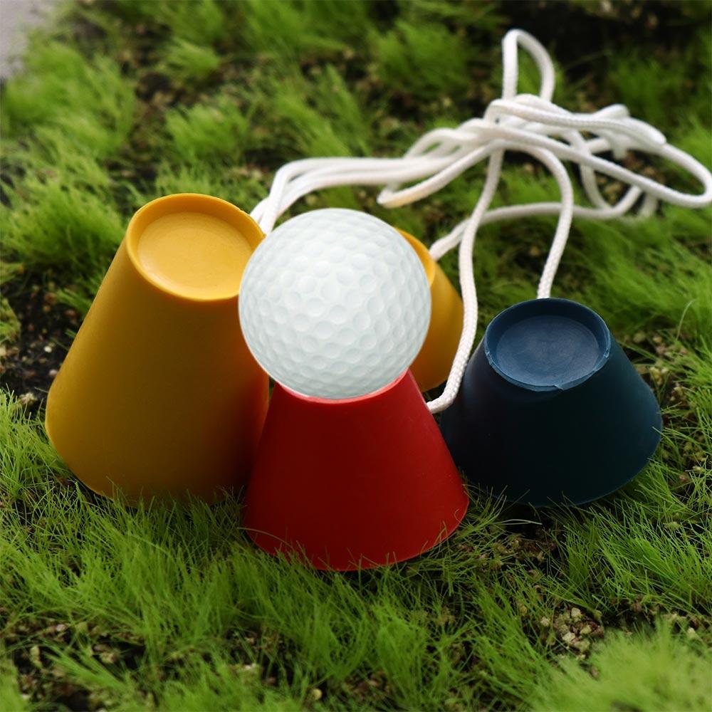 4 in 1 Golf Tee with Rope Not Fly Golf Training Kits for 1 Set Golf Club
