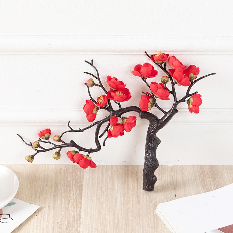 

Prunus Mume Potted Simulation Artificial Flower Home Living Room Decoration красный