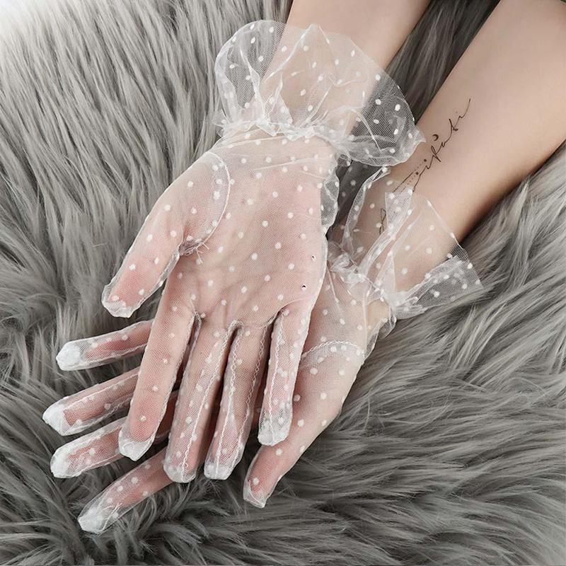 Nové síťované černé síťované rukavice Sexy krajkové rukavice Rukavice Ženy Dáma Party potřeby Elegantní Prom šaty Svatba Nevěsta Rukavice Rukavice