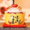 6 Inch Ceramic Maneki Neko Ornament Home Decoration Lucky Cat Figure Tabletop Candy Dish Cookie Canister Koi Fish Lid