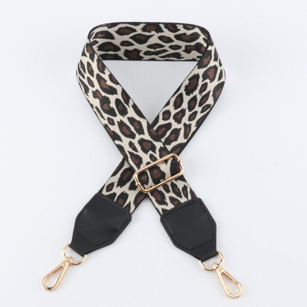 Fashion Polyester Shoulder Sling Bag Belt Leopard Print Adjustable Replacement Strap 5cm Wide Shoulder Belt Bag