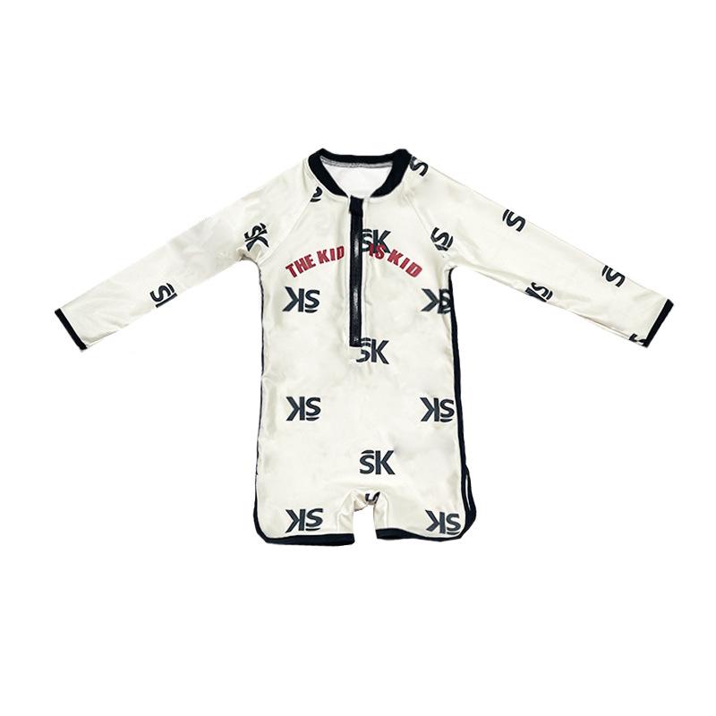 Kids' Korean Long-Sleeve Quick-Dry Sunscreen Swimsuit - Stylish Unisex Swimwear