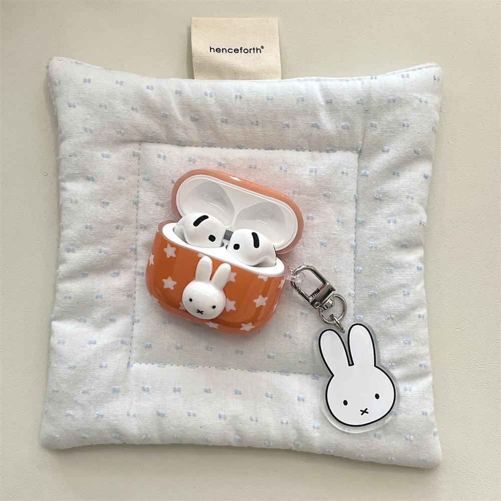 3D Rabbit Headphone Shockproof Cover for Apple Airpods 4 3 2 Airpods Pro3 Pro 2 Cute Cases with Charm Earphone Case