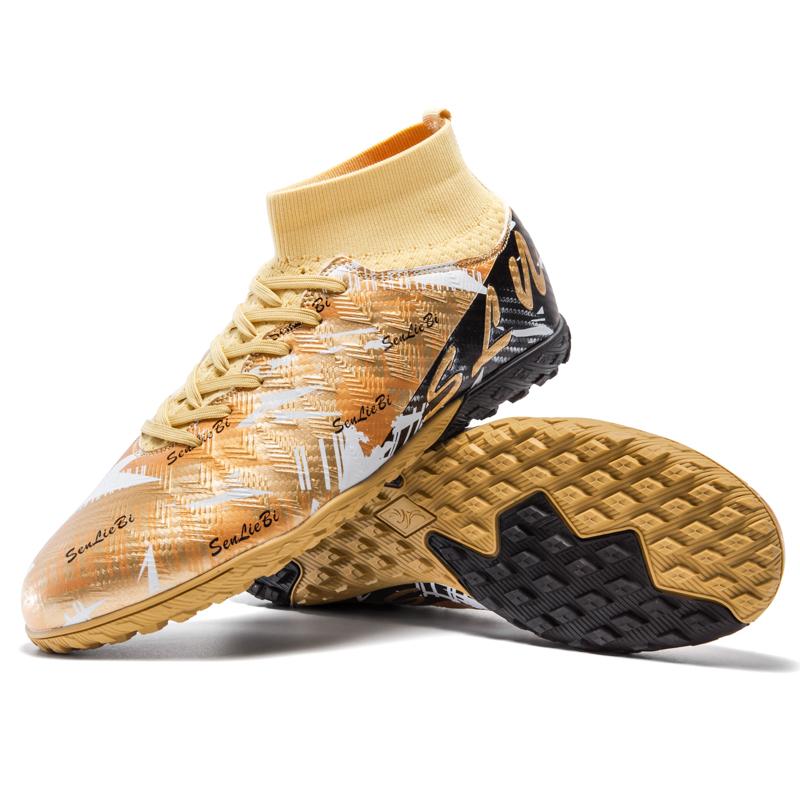 Men/kid's Football Boots Leather Soccer Shoe Rubber Soft Sole Short Nail Artificial Turf Youth Children Football Shoes Mens Football Shoes