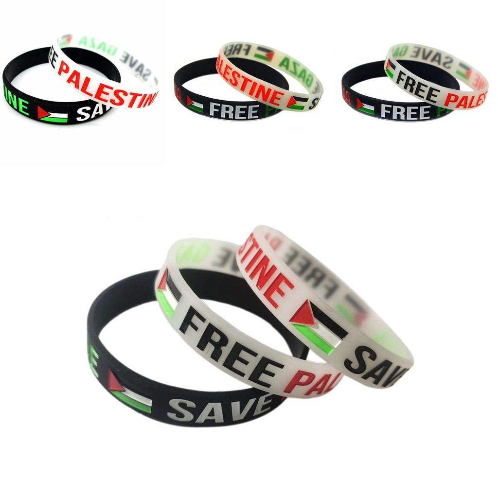 Stylish Palestine Silicone Wrist Band Featuring The Iconic Palestinian Flag Design