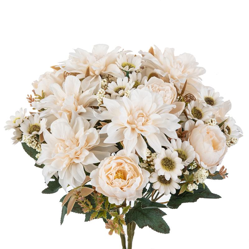 Artificial Flowers Silk Dahlia Rose daisy for Christmas Home Decoration Bonsai Room Wedding Bridal Bouquet Party Diy sales