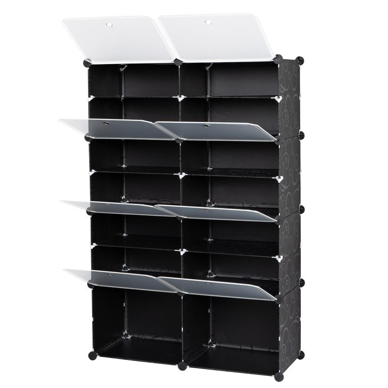 7-tier 14 Grids Shoe Rack Organizer Portable Large Capacity Tower Shelf Storage Cabinet Stand For