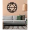 Large World Map Wall Clock, Metal Minimalist Modern Clock, Round Silent Non-Ticking Battery Operated Wall Clocks for Living Room/Home