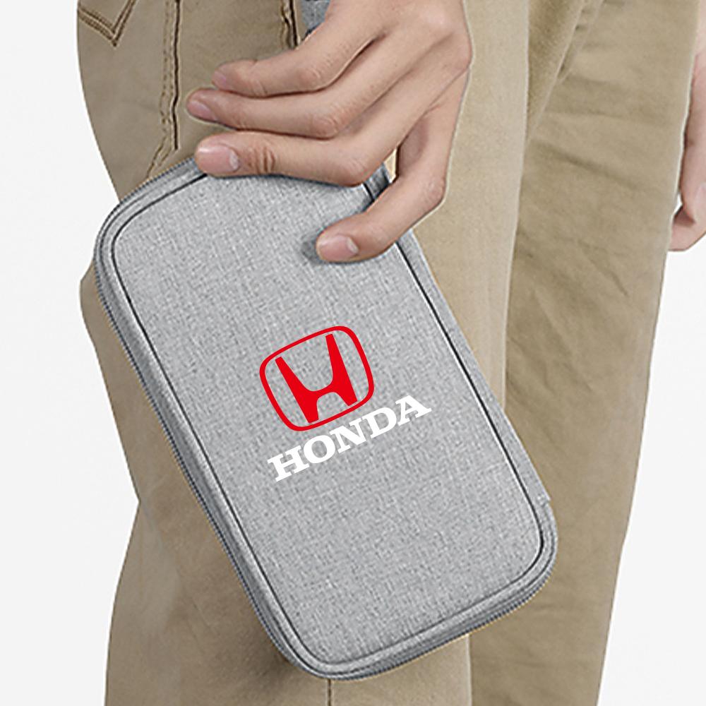 Car Travel Organizer Portable Key Case Earphone Storage Bags For Honda Mugen Typer ACCORD Airwave Avancier Civic FK8 FIT GK5 CRV RF6