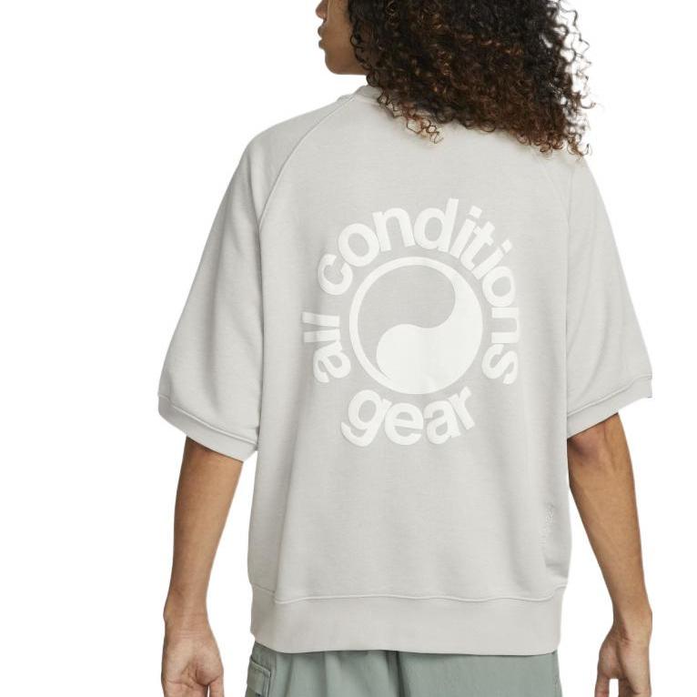 Nike Taichi Letter Print Short Sleeve T-Shirt Unisex Tops Light-Grey DN3915-012