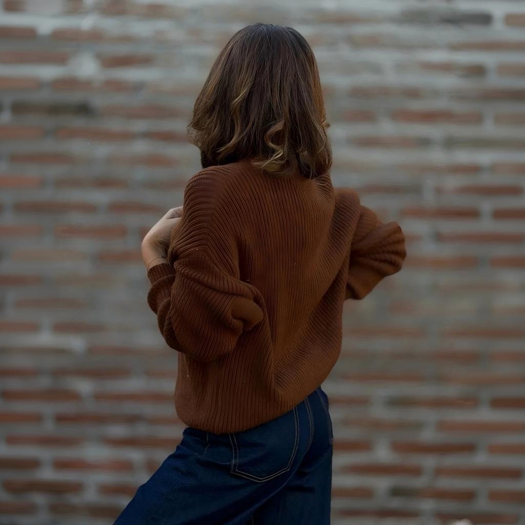Women's V-Neck Knit Cardigan Slim Fit Long Sleeve Open Front Sweater for Everyday Wear