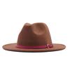 European and American style spring and autumn winter imitation felt big brim hat British retro woolen top hat men's and women's travel Panama jazz hat