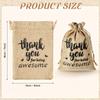 1 Set (10pcs) Thank You Burlap Gift Bags – 5x7 Inches (13x18cm) Small Jute Drawstring Bags, DIY Therapeutic Bags, Linen Jewelry Bags for Thanksgiving
