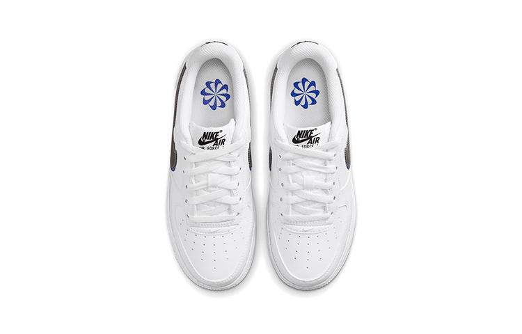 Nike Air Force 1 Low Impact Next Nature Double Swoosh White Black Blue GS FD0688-100